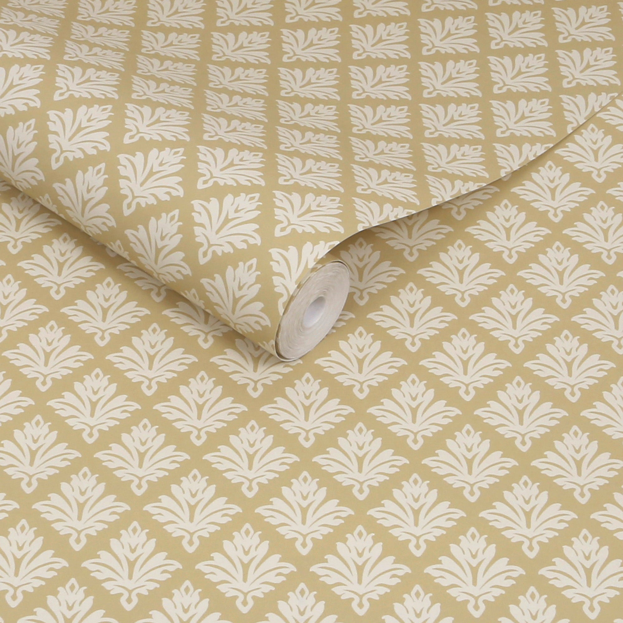 Artisan Floral Wallpaper in antique gold color - pattern number 146812 - by Martha Stewart in the Martha Stewart AW26 collection