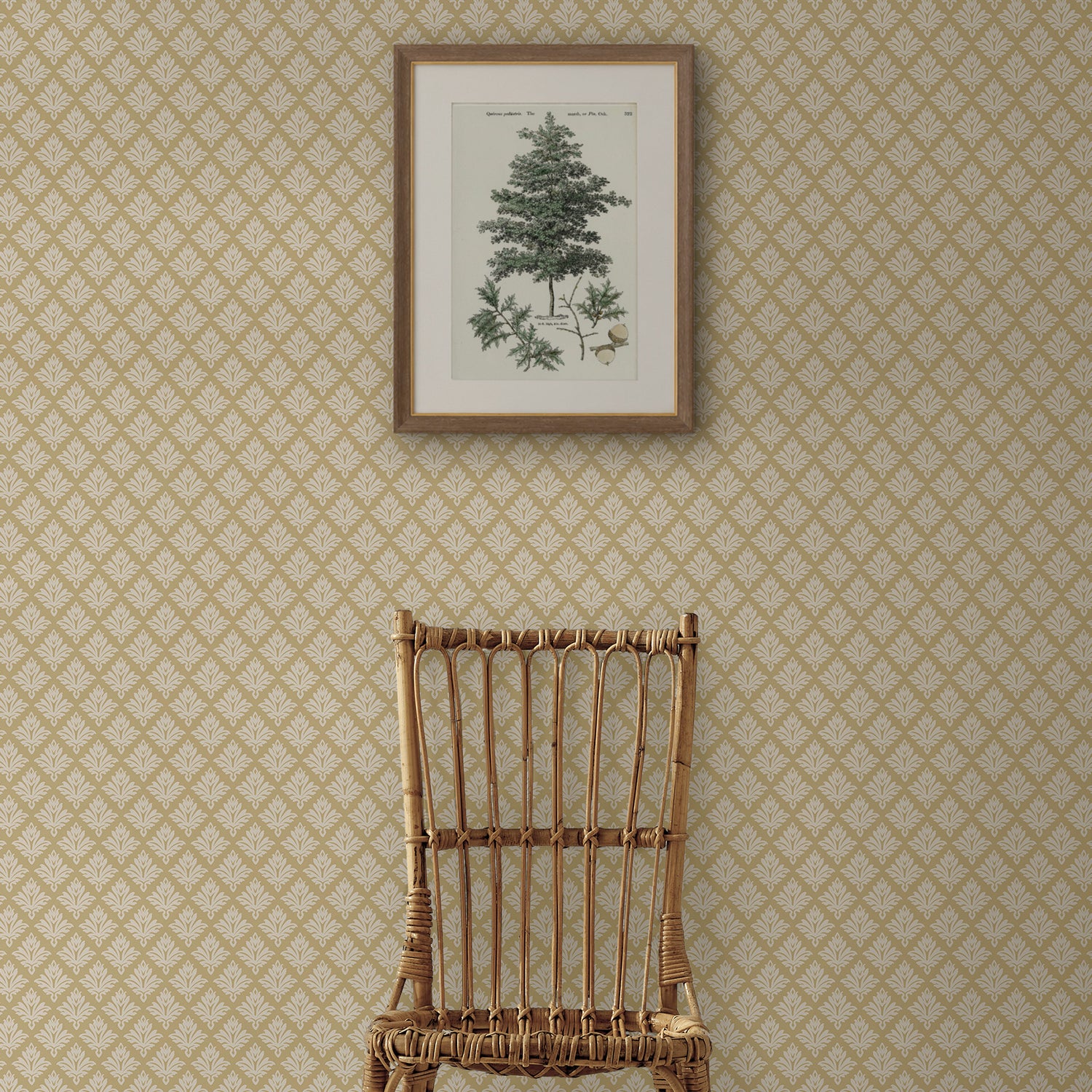 Artisan Floral Wallpaper in antique gold color - pattern number 146812 - by Martha Stewart in the Martha Stewart AW26 collection