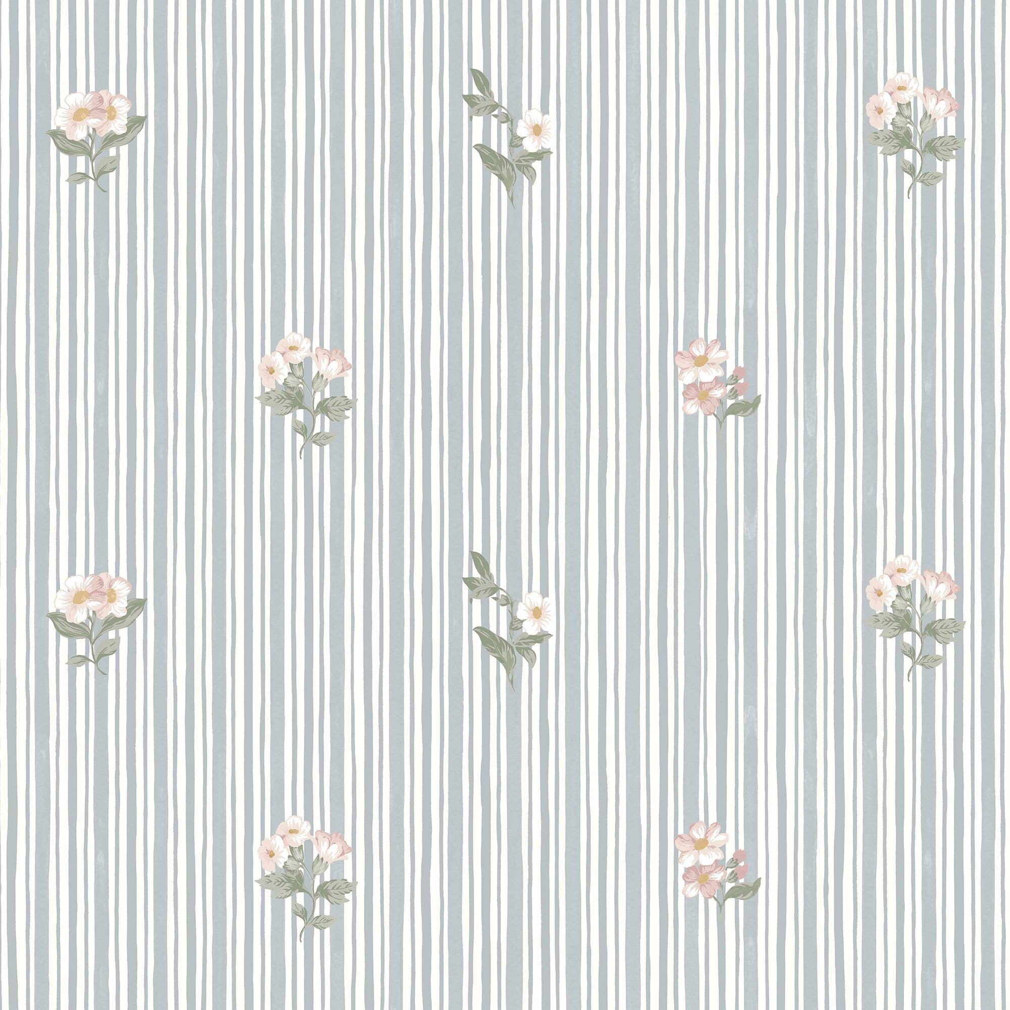 Garden Stripe Wallpaper in grey blue color - pattern number 146815 - by Martha Stewart in the Martha Stewart AW26 collection