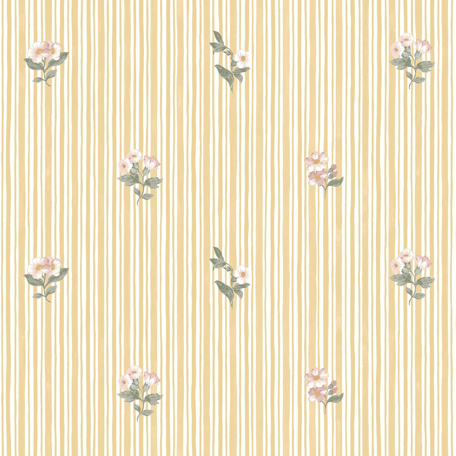 Garden Stripe Wallpaper in ochre color - pattern number 146816 - by Martha Stewart in the Martha Stewart AW26 collection