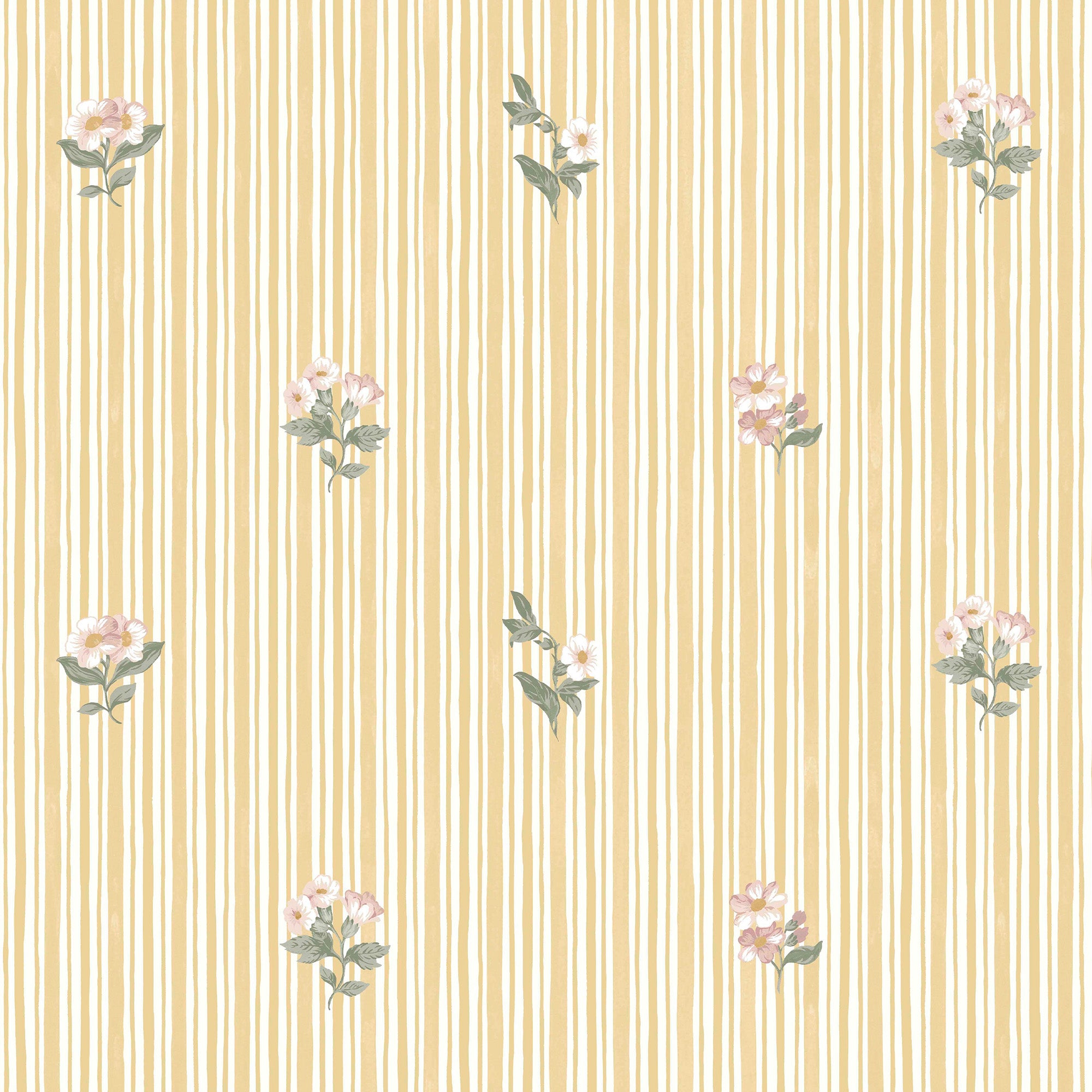 Garden Stripe Wallpaper in ochre color - pattern number 146816 - by Martha Stewart in the Martha Stewart AW26 collection