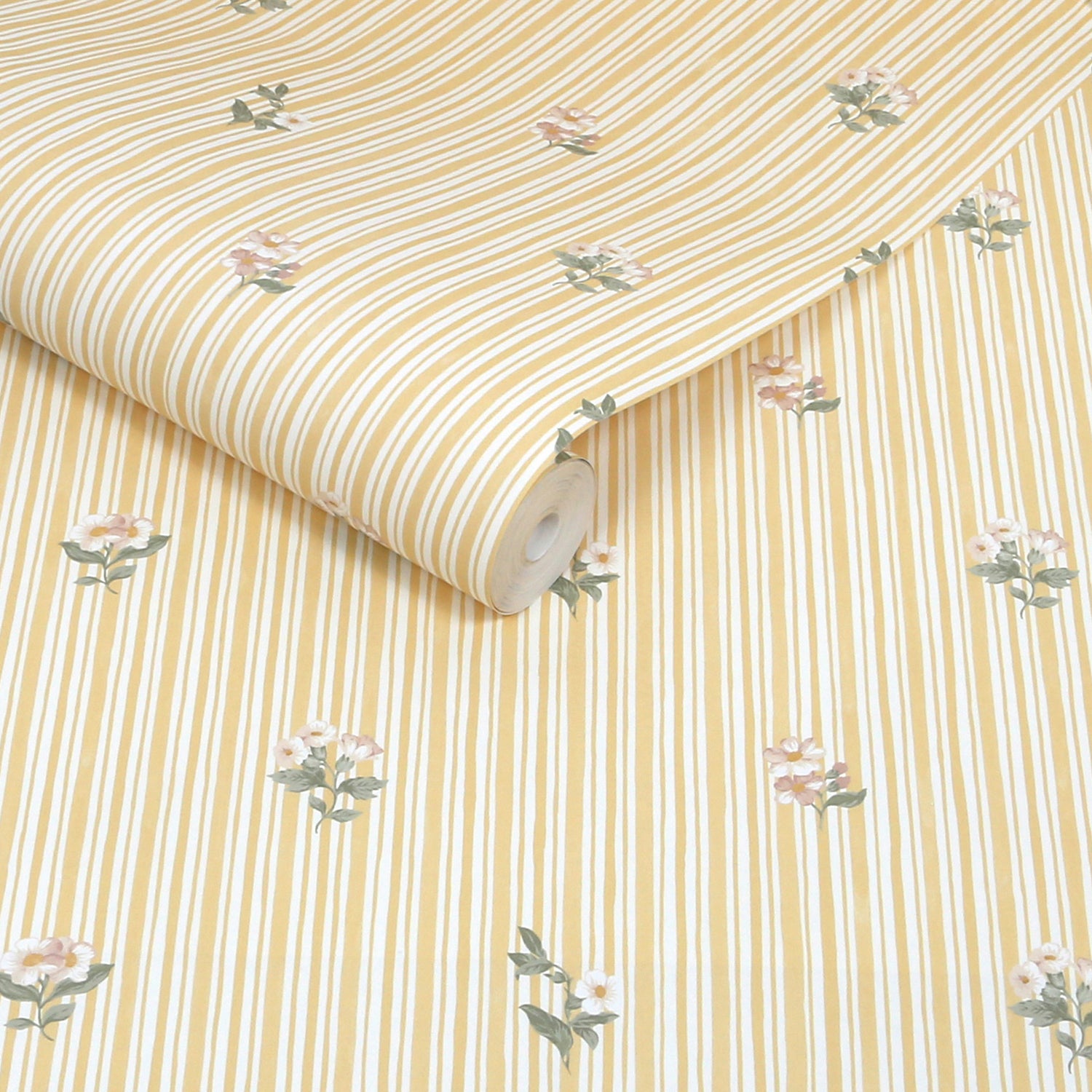 Garden Stripe Wallpaper in ochre color - pattern number 146816 - by Martha Stewart in the Martha Stewart AW26 collection