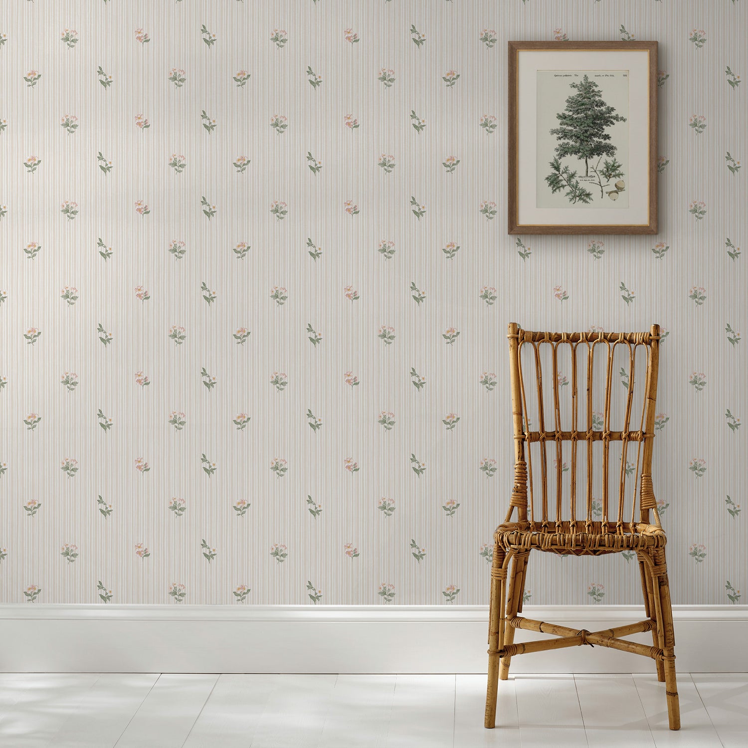 Garden Stripe Wallpaper in linen color - pattern number 146817 - by Martha Stewart in the Martha Stewart AW26 collection