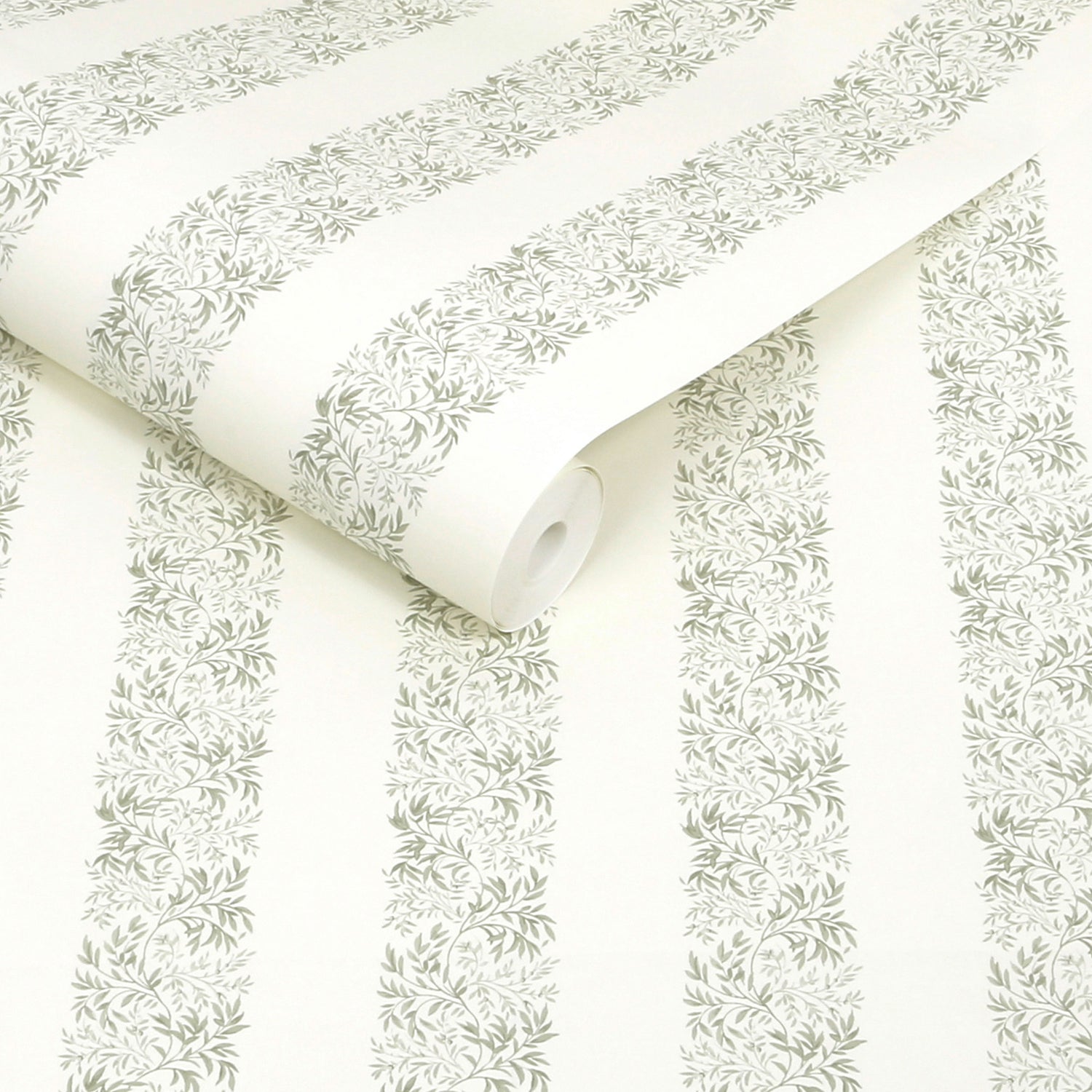 Heritage Garden Stripe Wallpaper in moss color - pattern number 146819 - by Martha Stewart in the Martha Stewart AW26 collection