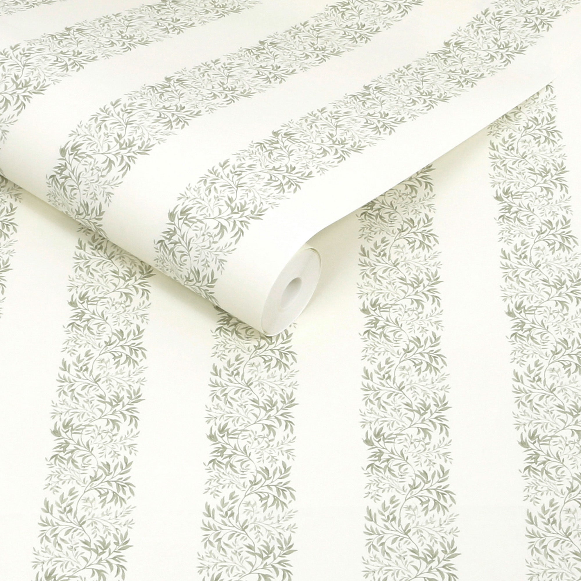 Heritage Garden Stripe Wallpaper in moss color - pattern number 146819 - by Martha Stewart in the Martha Stewart AW26 collection