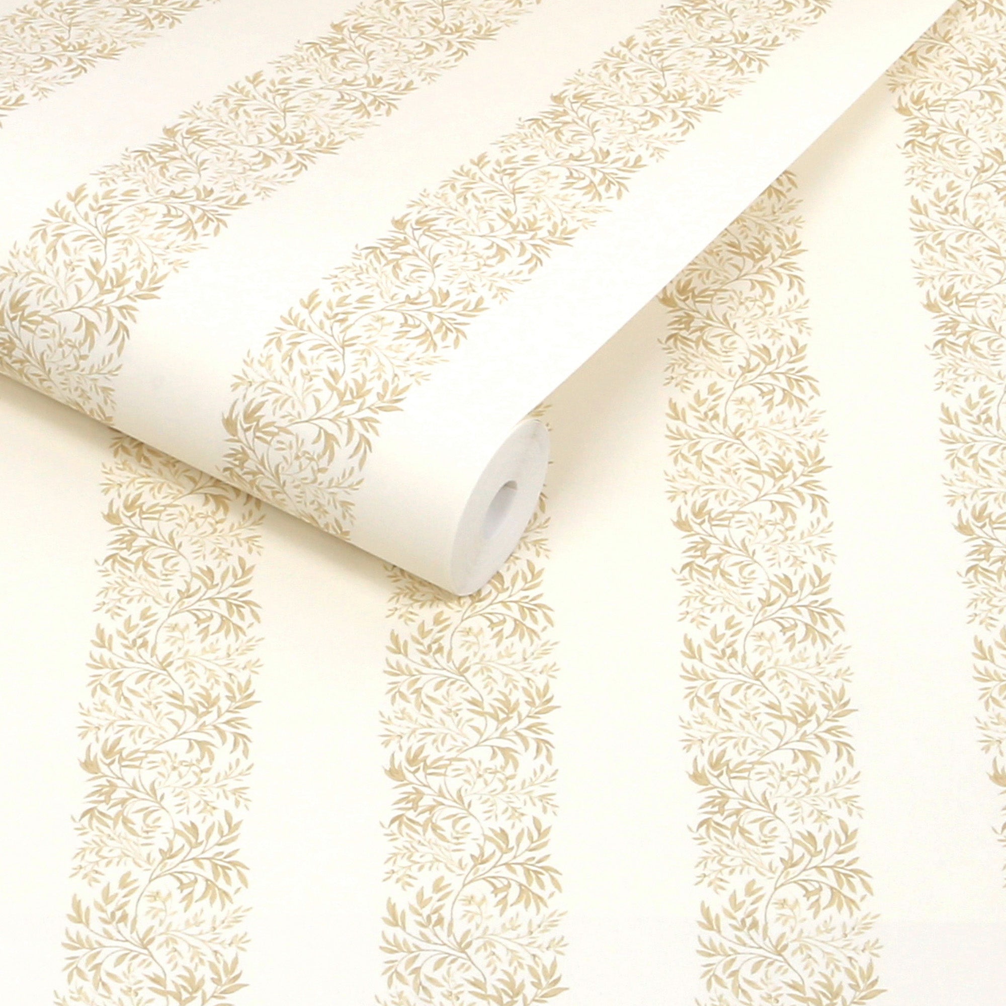 Heritage Garden Stripe Wallpaper in antique gold color - pattern number 146820 - by Martha Stewart in the Martha Stewart AW26 collection