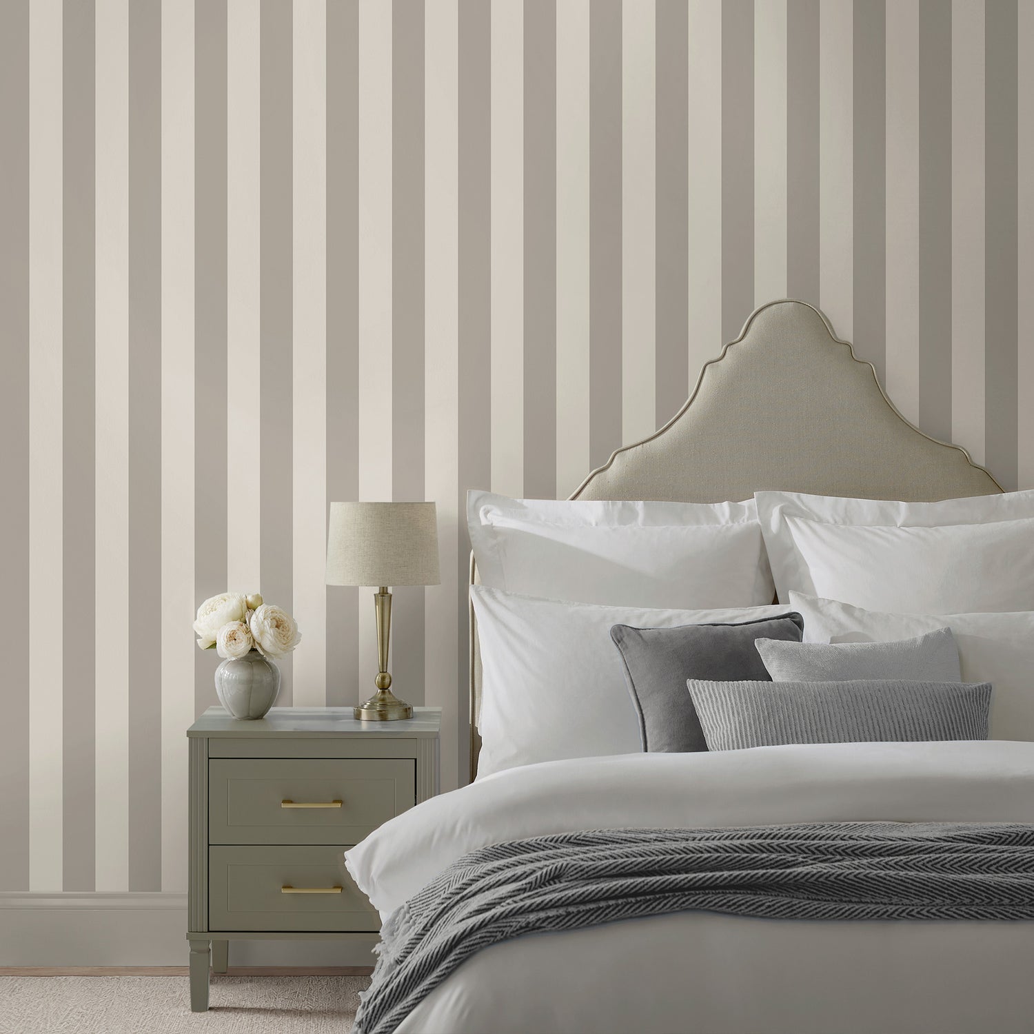 Classic Stripe Wallpaper in georgia beach color - pattern number 146823 - by Martha Stewart in the Martha Stewart AW26 collection