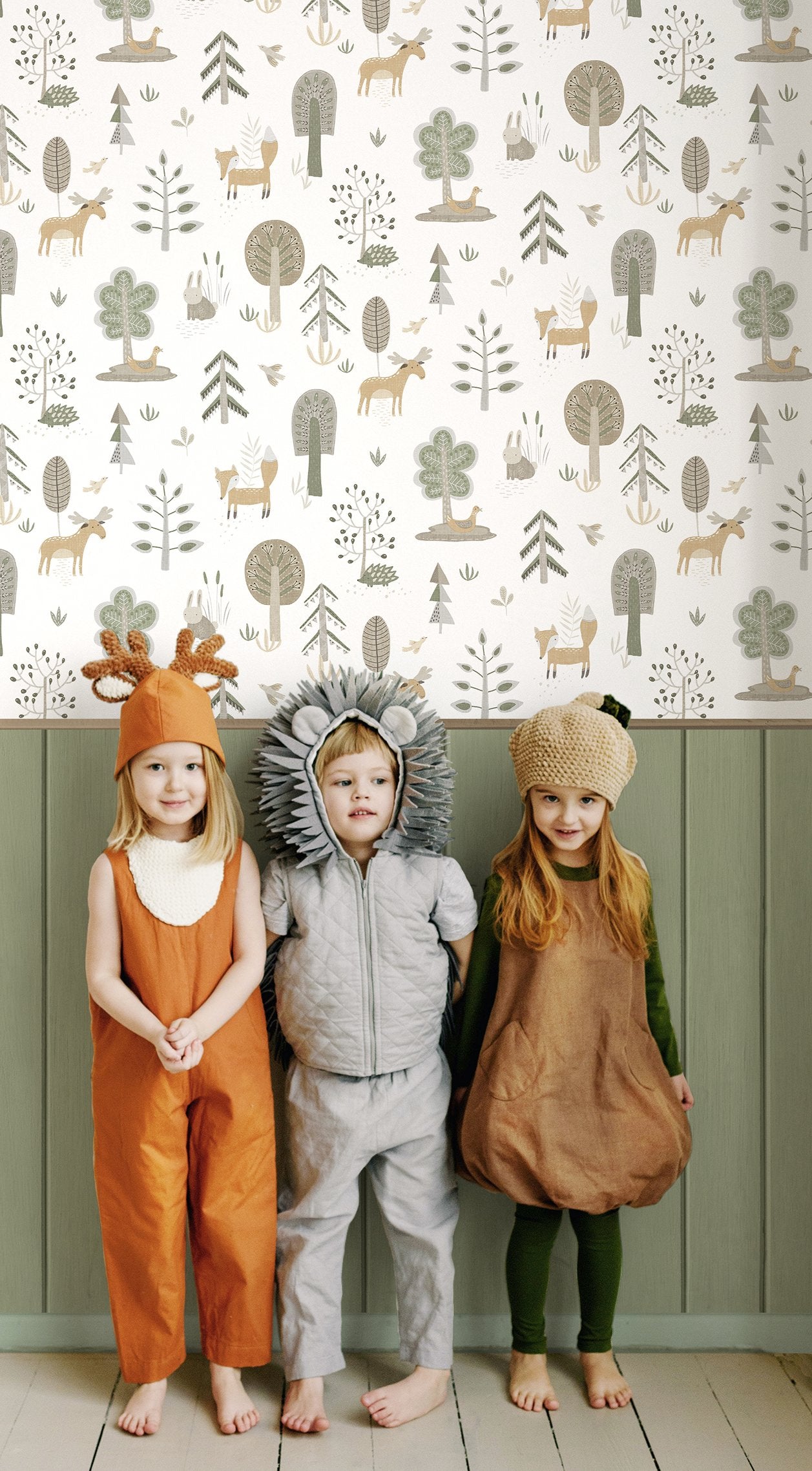 Kids wallpaper in green color - pattern number 14802 - by Galerie in the Little Explorers 2 collection