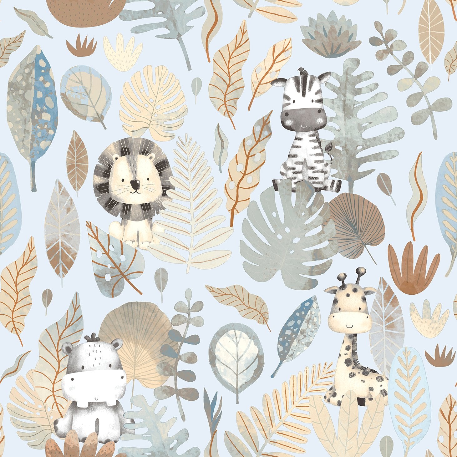 Kids wallpaper in blue color - pattern number 14836 - by Galerie in the Little Explorers 2 collection