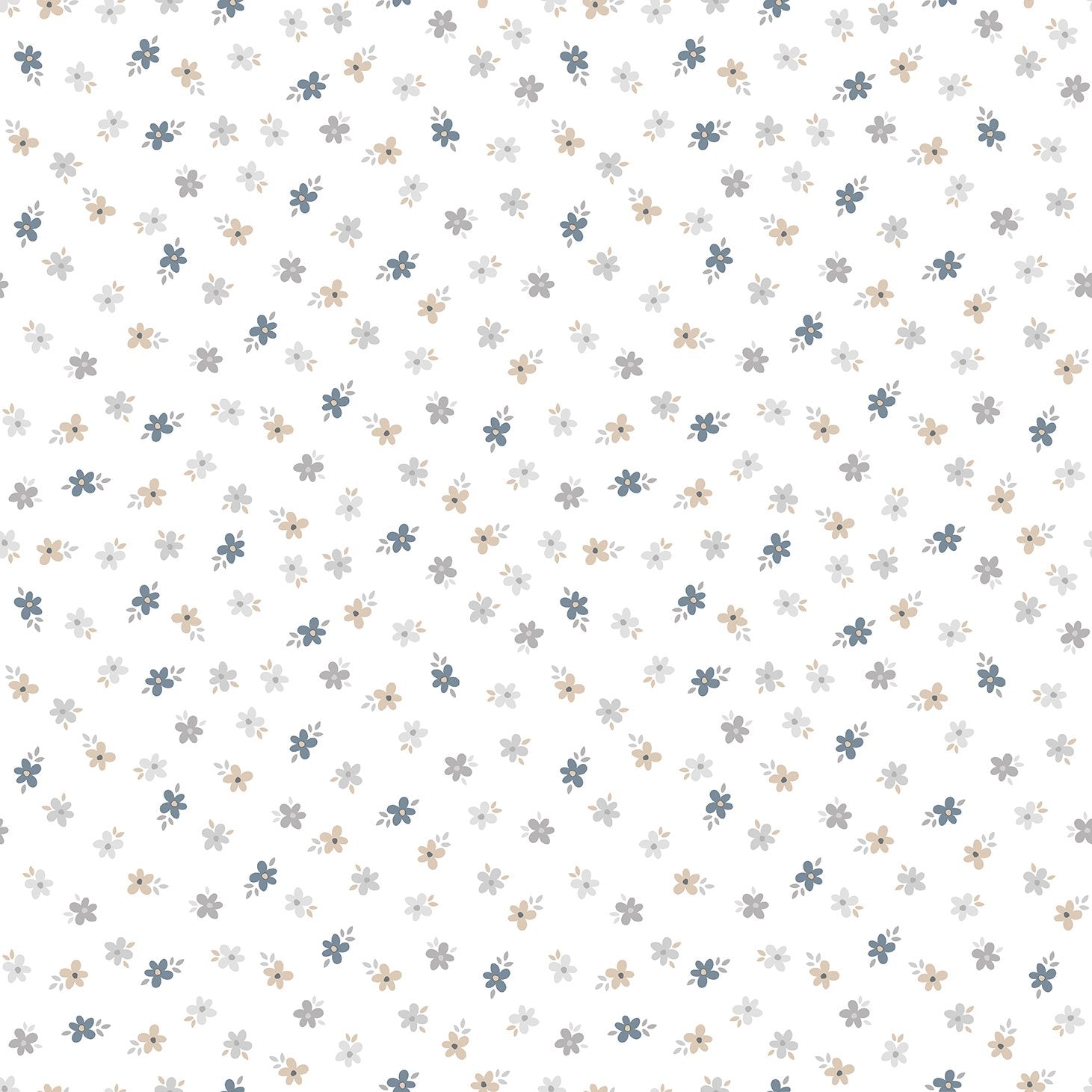 Floral wallpaper in silver grey color - pattern number 14843 - by Galerie in the Little Explorers 2 collection