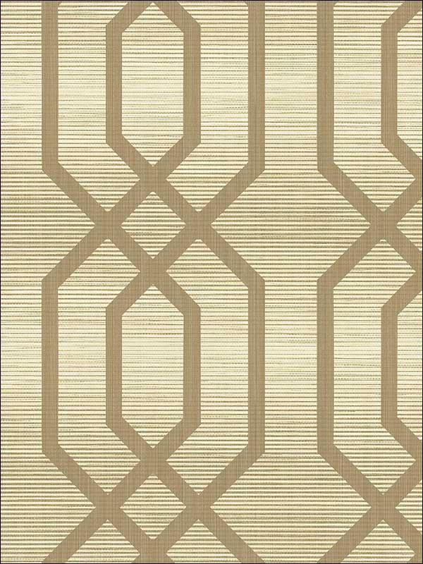 Geo Frame on Grass Textile String fabric in gold color - pattern number JC21205 - by Wallquest in the Grasseffects collection