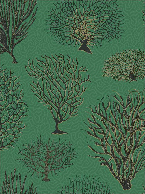 Seafern fabric in emerald color - pattern number 107/2007.CS.0 - by Cole and Son in the Curio collection