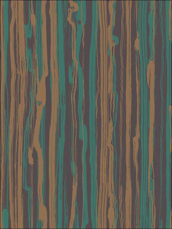 Strand wallpaper in teal and gold color - pattern number 107/7036.CS.0 - by Cole and Son in the Curio collection