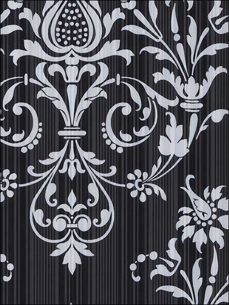 Constantine fabric in black color - pattern number CS27361 - by Patton Norwall in the Classic Silks 2 collection