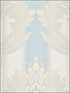 String Damask fabric in blue cream color - pattern number CS35606 - by Patton Norwall in the Classic Silks 2 collection