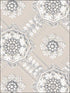 Medallion Damask wallpaper in metallic cream color - pattern number CS35629 - by Patton Norwall in the Classic Silks 2 collection