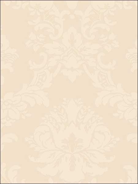 Document Damask fabric in metallic light beige color - pattern number SL27539 - by Patton Norwall in the Classic Silks 2 collection