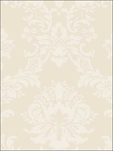 Document Damask fabric in metallic dark cream color - pattern number SL27543 - by Patton Norwall in the Classic Silks 2 collection