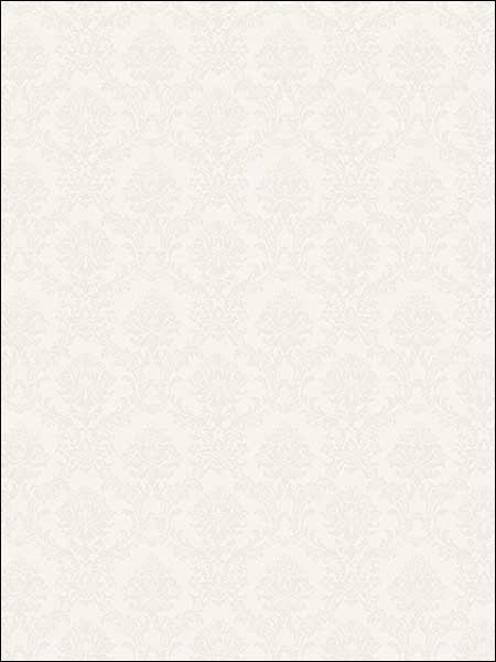Mini Damask wallpaper in white color - pattern number SL27566 - by Patton Norwall in the Classic Silks 2 collection