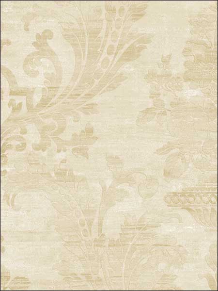 Sari Damask wallpaper in beige color - pattern number SM30359 - by Patton Norwall in the Classic Silks 2 collection
