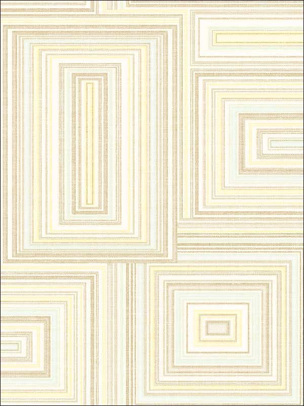 Attersee Squares fabric in tan beige and ice color - pattern number LG90505 - by Seabrook in the Lugano collection