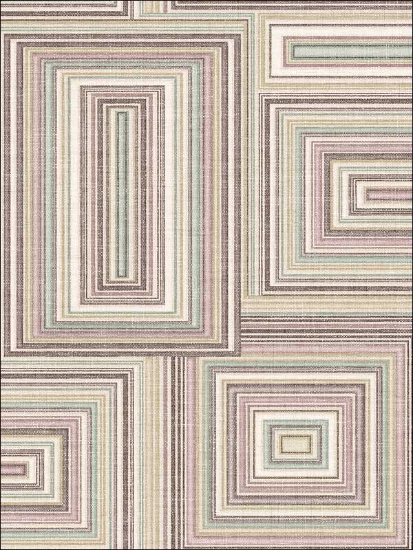 Attersee Squares fabric in purple haze charcoal and baby blue color - pattern number LG90509 - by Seabrook in the Lugano collection