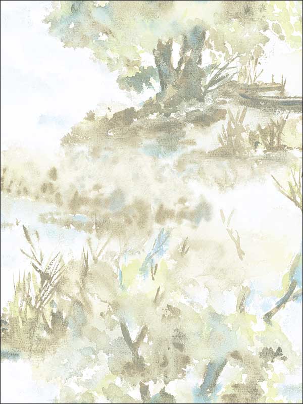 Attersee fabric in baby blue and greige color - pattern number LG90604 - by Seabrook in the Lugano collection