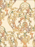 Roxen Damask wallpaper in amber gold and pine color - pattern number LG90701 - by Seabrook in the Lugano collection