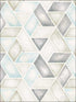 Kentmere Geo wallpaper in baby blue pewter and gray color - pattern number LG91302 - by Seabrook in the Lugano collection