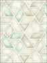 Kentmere Geo wallpaper in teal gray and white color - pattern number LG91306 - by Seabrook in the Lugano collection