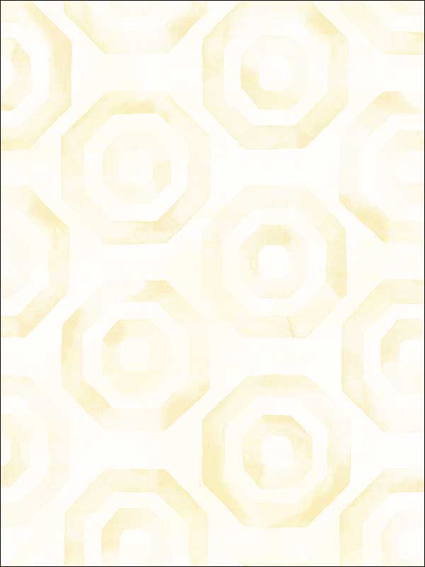 Faravel Geo wallpaper in gold and off white color - pattern number LG91505 - by Seabrook in the Lugano collection