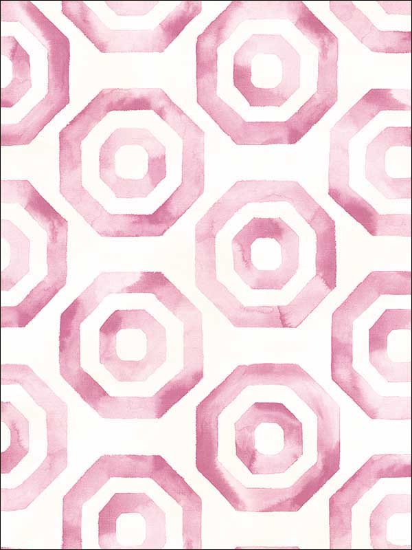 Faravel Geo wallpaper in magenta and off white color - pattern number LG91509 - by Seabrook in the Lugano collection