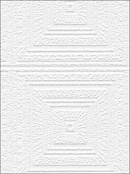 Aztec Panels Paintable wallpaper in white color - pattern number 48927 - by Patton Norwall in the Architectural Inspirations collection