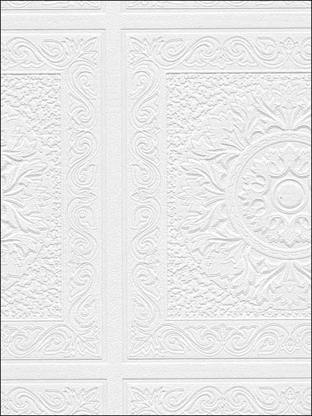 Relief Print Panels Paintable wallpaper in white color - pattern number 48931 - by Patton Norwall in the Architectural Inspirations collection