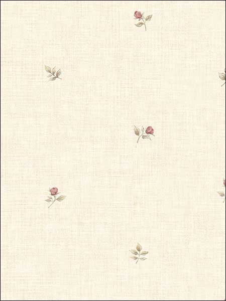 Rose Buds fabric in beige red green color - pattern number CG28855 - by Patton Norwall in the Rose Garden 2 collection