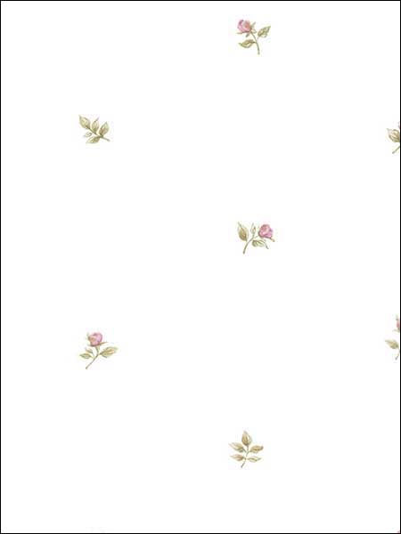 Rose Buds fabric in pink ochre green color - pattern number CG28872 - by Patton Norwall in the Rose Garden 2 collection