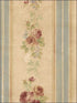 Small Rose Stripe fabric in beige red blue green color - pattern number CN26573 - by Patton Norwall in the Rose Garden 2 collection