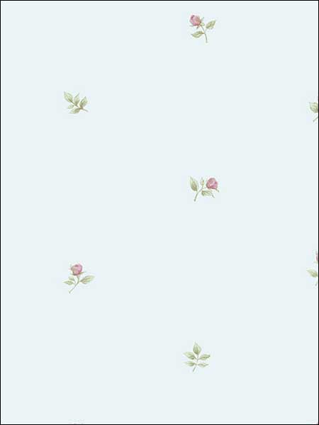 Rose Buds fabric in blue pink green color - pattern number RG35718 - by Patton Norwall in the Rose Garden 2 collection