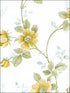 Poppy Wallpaper wallpaper in blue yellow green color - pattern number RG35730 - by Patton Norwall in the Rose Garden 2 collection