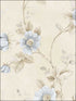 Poppy Wallpaper wallpaper in blue beige color - pattern number RG35732 - by Patton Norwall in the Rose Garden 2 collection