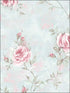 Painted Rose Trail wallpaper in turquoise pink green color - pattern number RG35734 - by Patton Norwall in the Rose Garden 2 collection