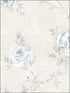 Painted Rose Trail wallpaper in blue beige green color - pattern number RG35737 - by Patton Norwall in the Rose Garden 2 collection