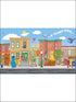 Sesame Street XL 7 Panel fabric in blue color - pattern number JL1213M - by York in the York Murals collection
