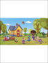 Doc Mcstuffins 7 Panel fabric in blue color - pattern number JL1301M - by York in the York Murals collection