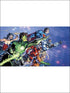 Justice League XL 7 Panel mural in blue color - pattern number JL1380M - by York in the York Murals collection