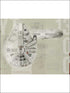 Star Wars Millennium Falcon 5 Panel mural in beige color - pattern number JL1401M - by York in the York Murals collection