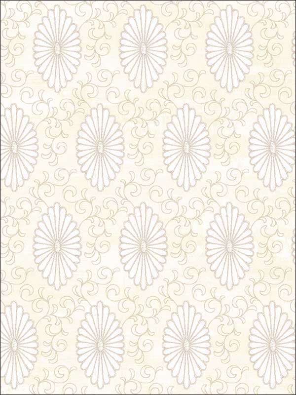 Palladium Medallion wallpaper in 20708 color - pattern number MK20708 - by Seabrook in the Metallika collection