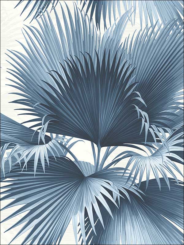 Endless Summer Palm fabric in blue color - pattern number PS40102 - by Kenneth James in the Palm Springs collection