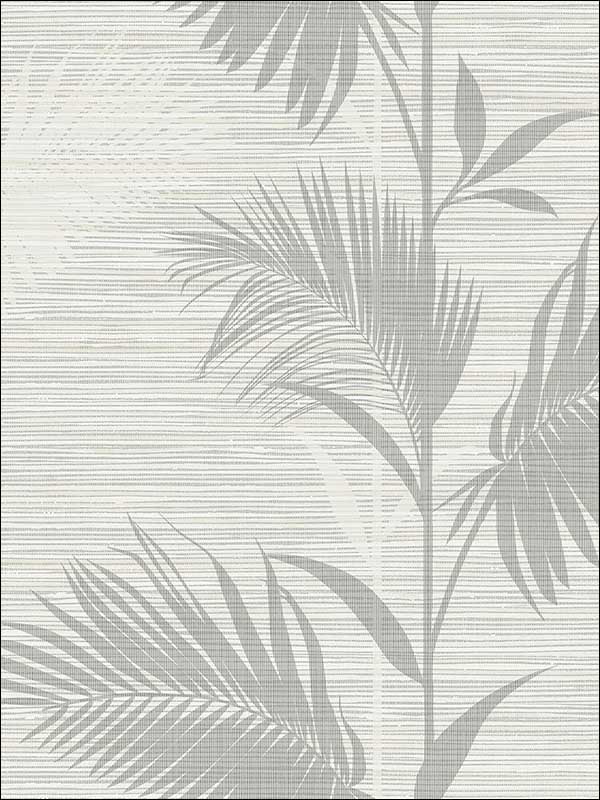 Away on Holiday Palm fabric in grey color - pattern number PS40310 - by Kenneth James in the Palm Springs collection
