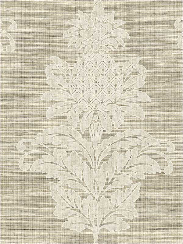Pineapple Grove Damask fabric in brown color - pattern number PS40706 - by Kenneth James in the Palm Springs collection